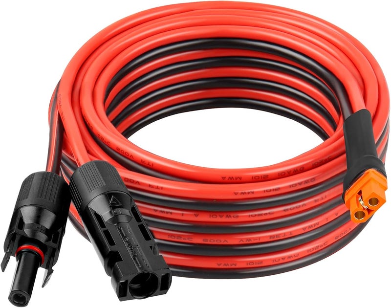 Kimbluth 10AWG 20FT Solar to XT60i Extension Cable 3 6 10 35 50 75 100FT Heavy Duty Adapter Cable Connector XT60i Wire for Portable Power Station, Solar Panel, RV, Battery, Renewable Energy Applications - Image 1